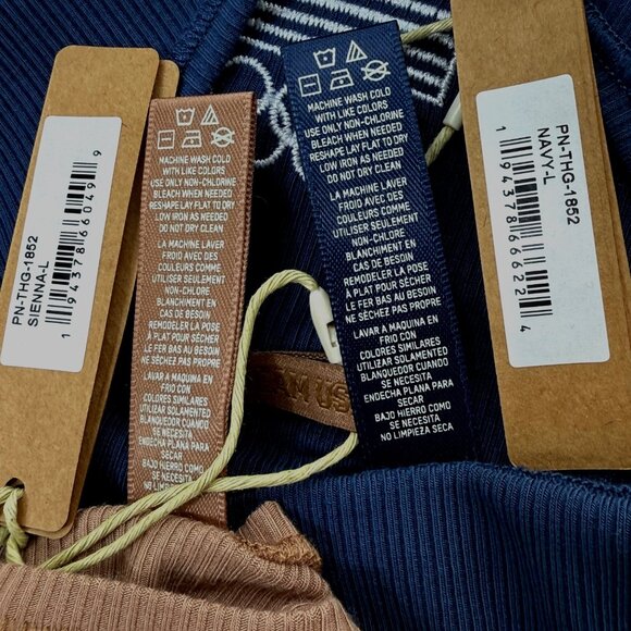 SKIMS Soft Lounge Dipped Thong Team USA Lot of 2 Navy Sienna Large - Picture 9 of 11